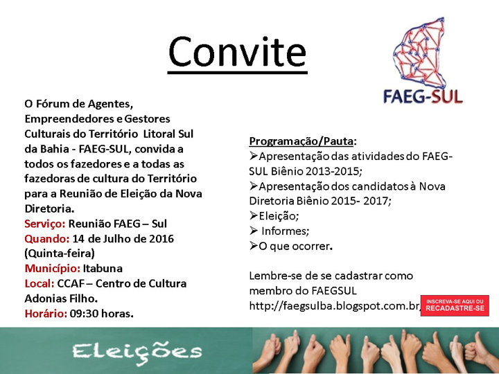 Convite Eleição 2016 14 julho